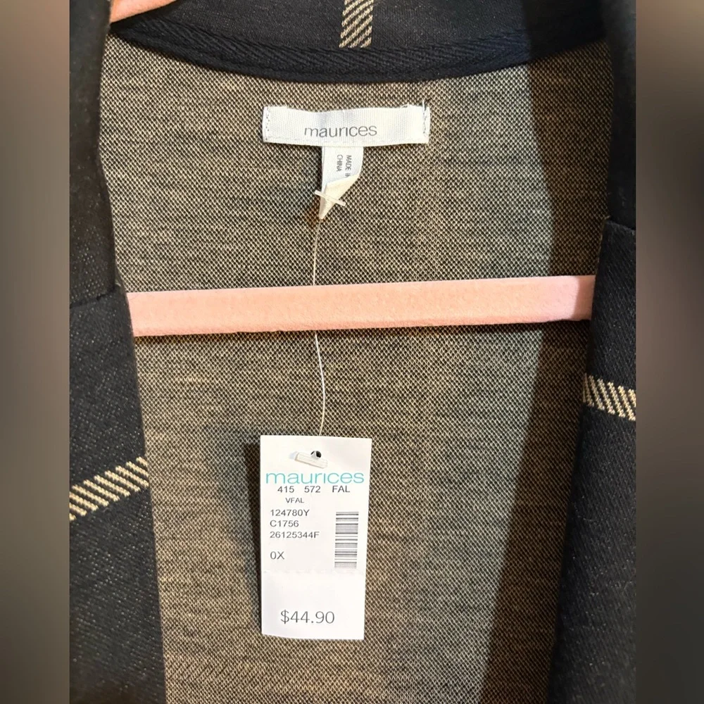 Maurices Black and Tan Checkered Blazer NWT - Picture 3 of 4